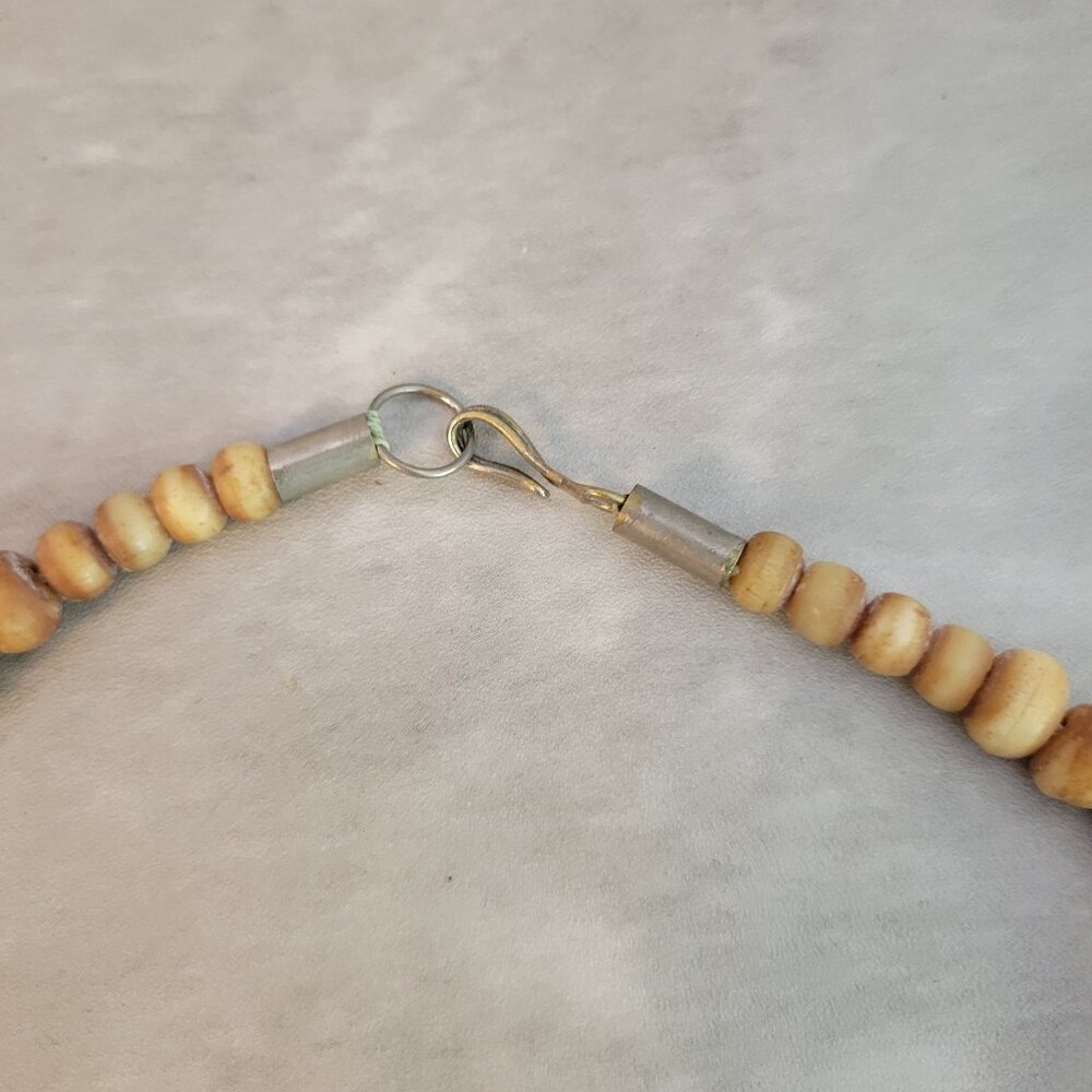 Vintage Hand Carved Tribal Necklace Ethnic Beads Statement Jewelry 18 Inch - Picture 5 of 10